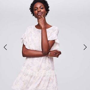 LOFT Lace Flounce Dress L